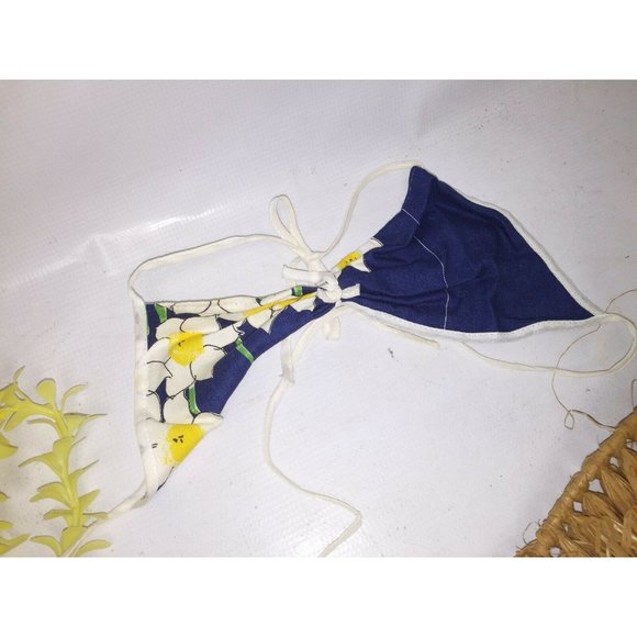 Vintage CHILD’S 3 PC HULA Outfit Hawaii Blue Yellow Lei Size S-M - Picture 5 of 8